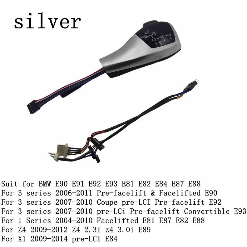 Replacement for BMW 1 series E81 E82 E87 E88 2004-2011 LED Gear Shift Knob Automatic Gear Shifter Lever Handle