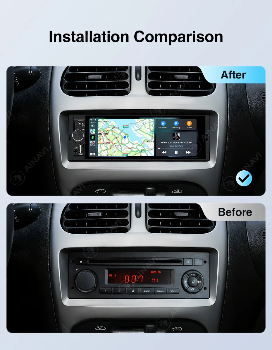 AINAVI K40 K50 Universal Car Radio 1 Din Carplay Wireless Android Auto Car Multimedia MP5 HD IPS Touch Screen USB TYPE-C BT 5.0