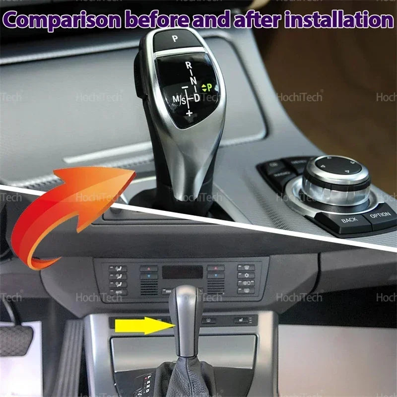 LED PU Leather Shift Knob for BMW X5 E53 3.0i 4.4i 4.6is 4.8is 2000-2003 Automatic Transmission Handball Shift Lever Upgrade