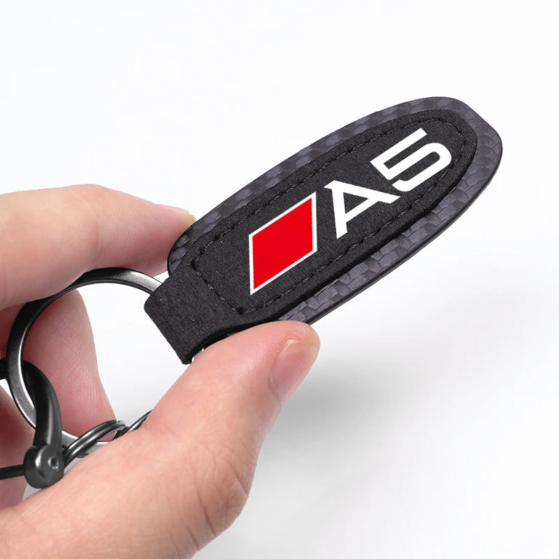 Carbon Fiber Car Keychain Man Women Keyring Gifts Key Organizer For Audi A3 A4 A5 A6 A7 A1 A2 A8 Q1 Q2 Q3 Q4 Q5 Q6 Q7 Q8 TT RS3