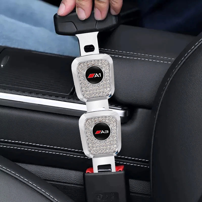 Car Seat Belt Extender Lock Buckle Adjustable Decoration Buckle For Audi A3 A4 A5 A6 A7 A1 A2 A8 Q1 Q2 Q3 Q4 Q5 Q6 Q7 Q8 TT RS3