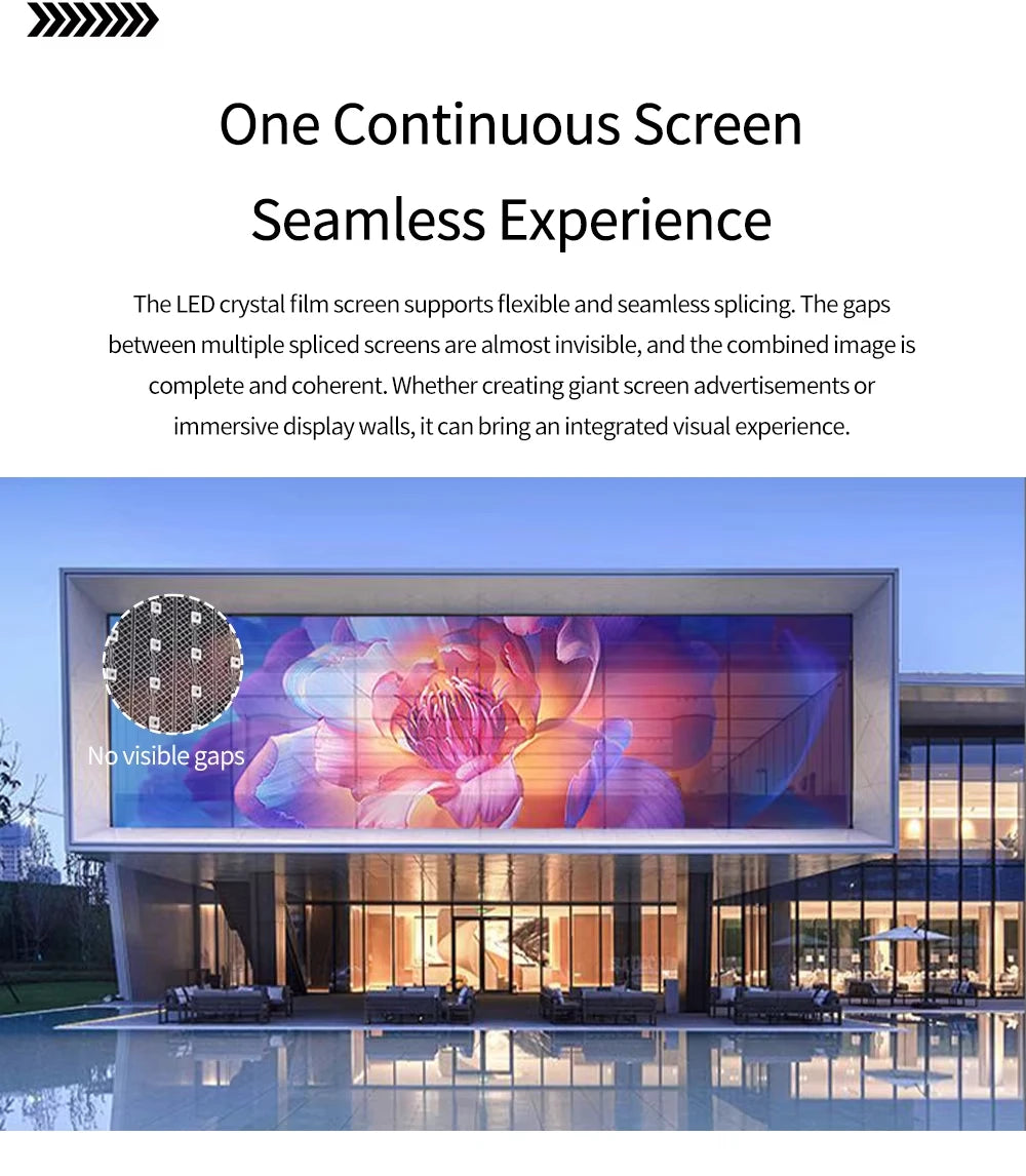 High Brightness Transparent Film LED Screen Indoor Shop Window Advertising Flexible Display