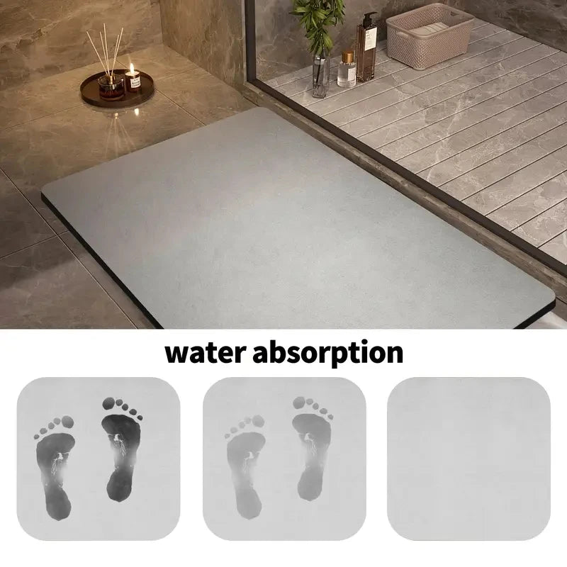 Solid color diatom mud bathroom absorbent floor mat toilet toilet stepping mat anti-slip mat home entrance mat