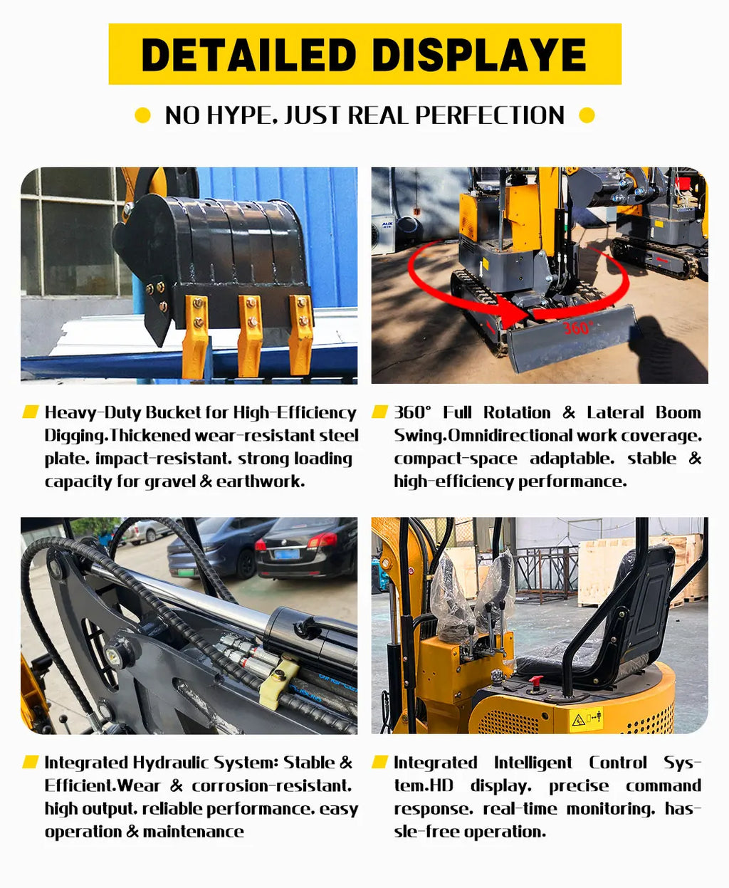 1.2 Ton Mini Excavator Epa Euro5 Small Crawler Digger Machine For Garden Mini Digger Reinforced Chassis For Home Use