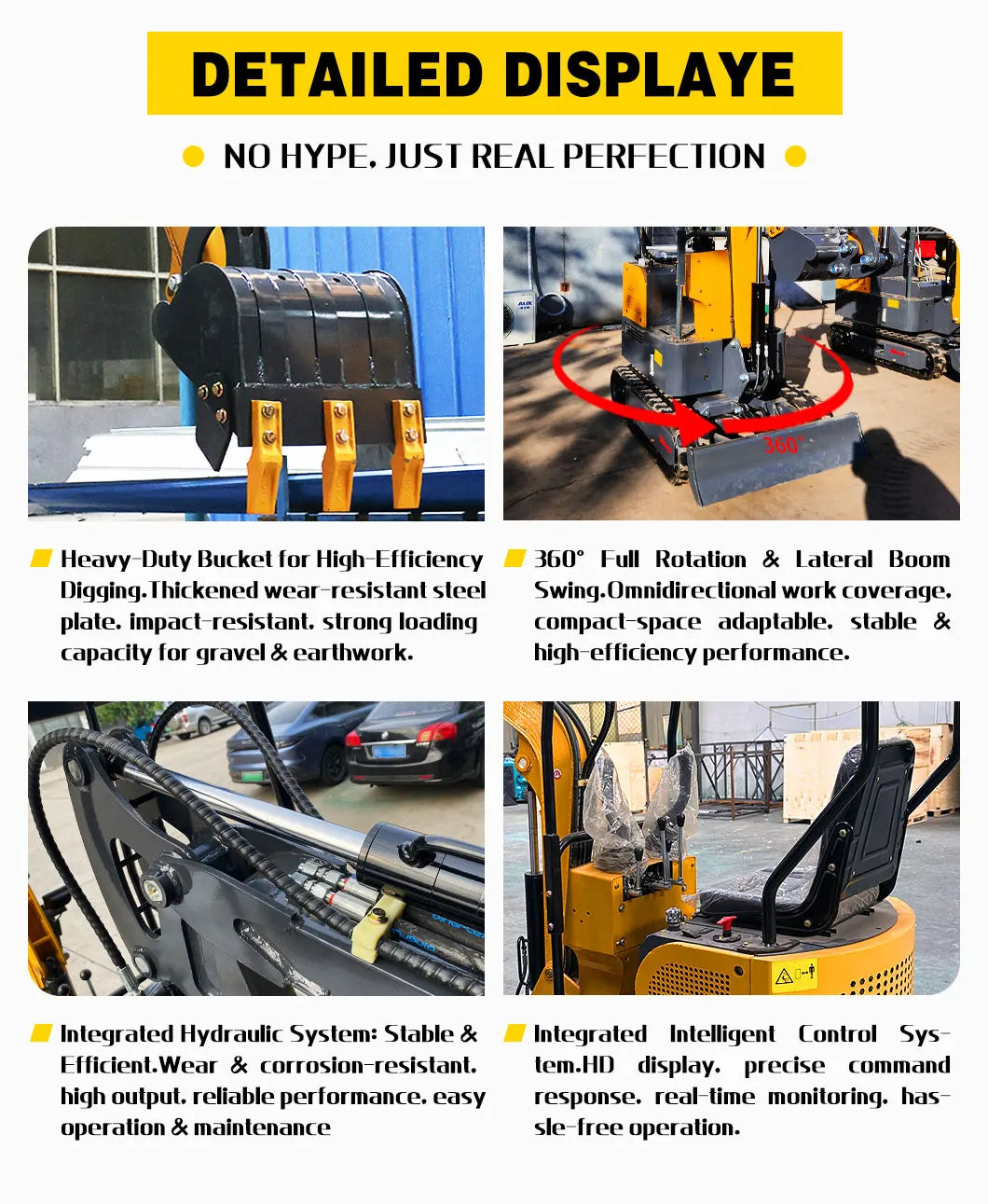 1.2 Ton Mini Excavator Epa Euro5 Small Crawler Digger Machine For Garden Mini Digger Reinforced Chassis For Home Use