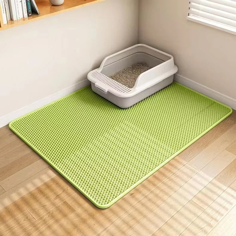 EVA Waterproof Pet Cat Litter Mat Double Layer Pet Litter Box Mat for Cat Non-slip Toilet Pad Washable Bed Mat Cat Accessories