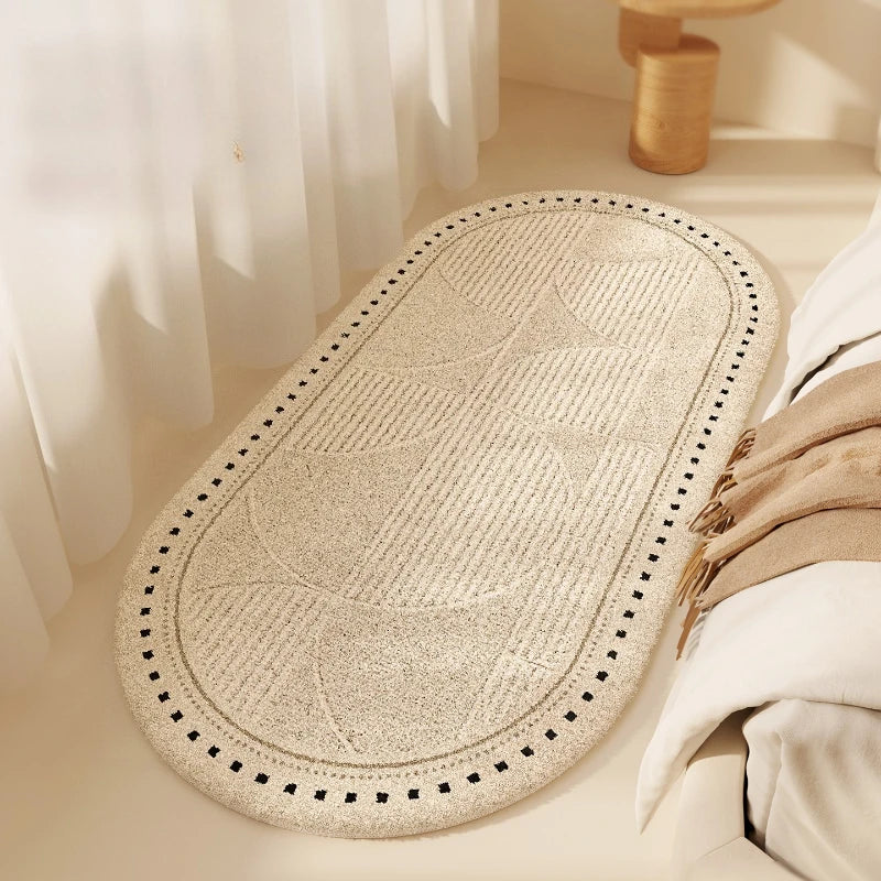 Tapis de style moderne pour chambre à coucher, doux et moelleux, pour la décoration du salon, tapis simple et épais en peluche pour le chevet, lavable, pour le salon.