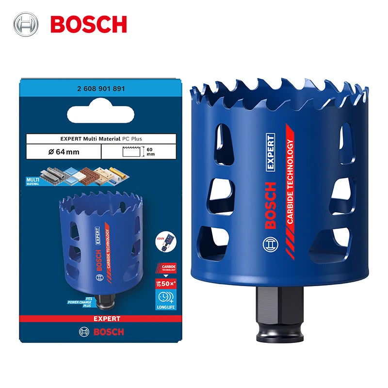 Bosch 1x Scie cloche Expert Professional pour matériaux durs, kit de démarrage pour bois et métal, diamètre 20mm-70mm