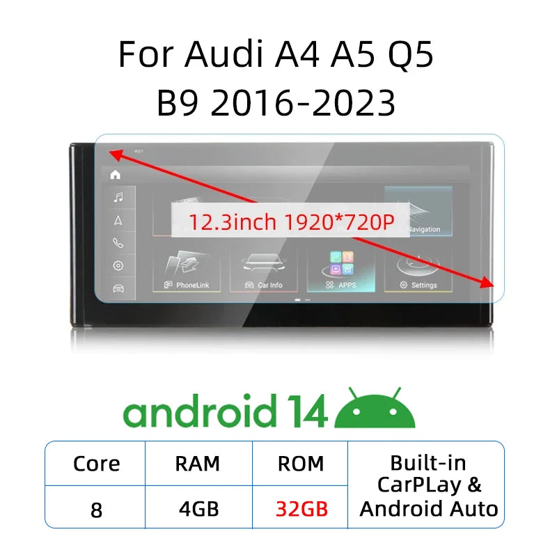 12.3" Android 14 CarPlay Receiver