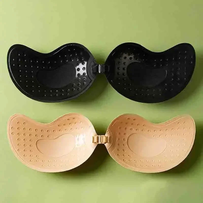 Soutien-gorge adhésif invisible sans bretelles réutilisable push-up pour femmes Lingerie sans couture Coussinets de mamelons en silicone Bralette Sous-vêtements