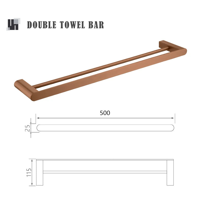 Brushed Rose Gold Storage Rack Towel Bar Tissue Holder Bathrobe Hook Cup Holder Toilet Brush Soap Dish Bathroom Accessories