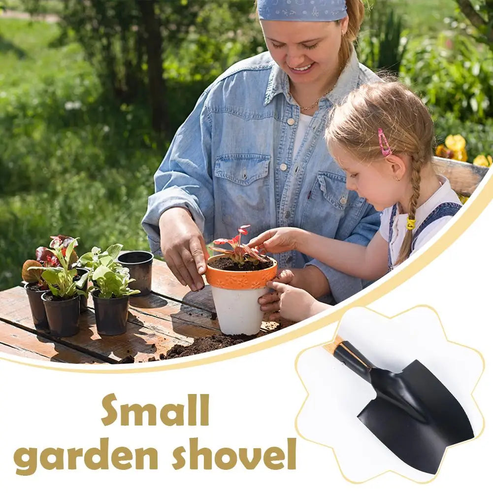 36cm Garden Shovel WIth Wooden Handle Stainless Steel Mini Planting Digging Practical Tool Flower Vegetable Children Adult Toy