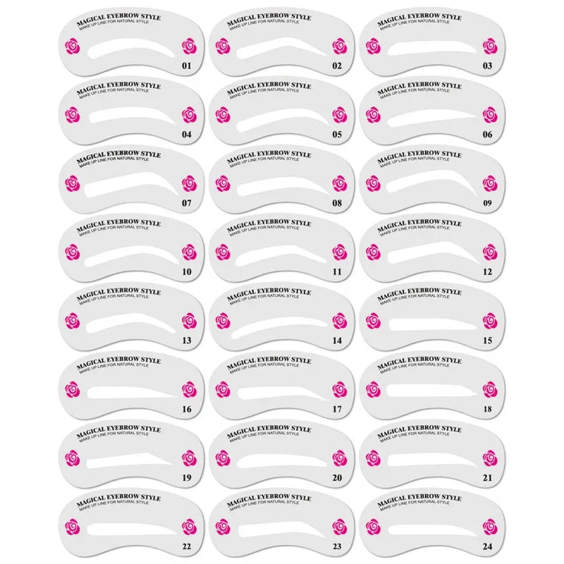 24pcs Women Eye Make Up Stencils Eyebrow Shaping Stencil Grooming Kit Shaper Template DIY MakeUp Beauty Accessories