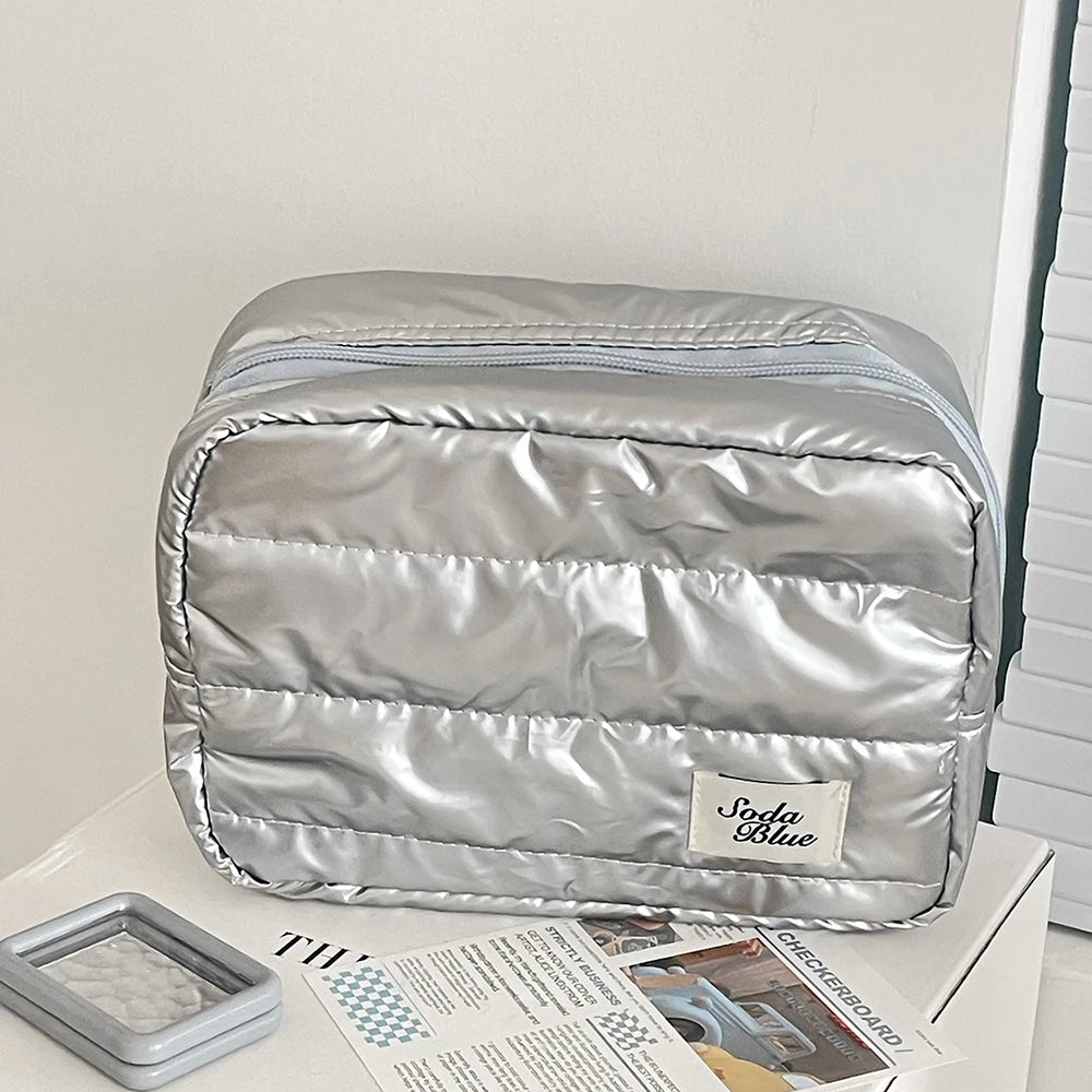 Wholesale Large Capacity Waterproof Cosmetic Bag Elegant Square Zipper Pouch Travel Women Toiletry Storage Handbag for Daily Use