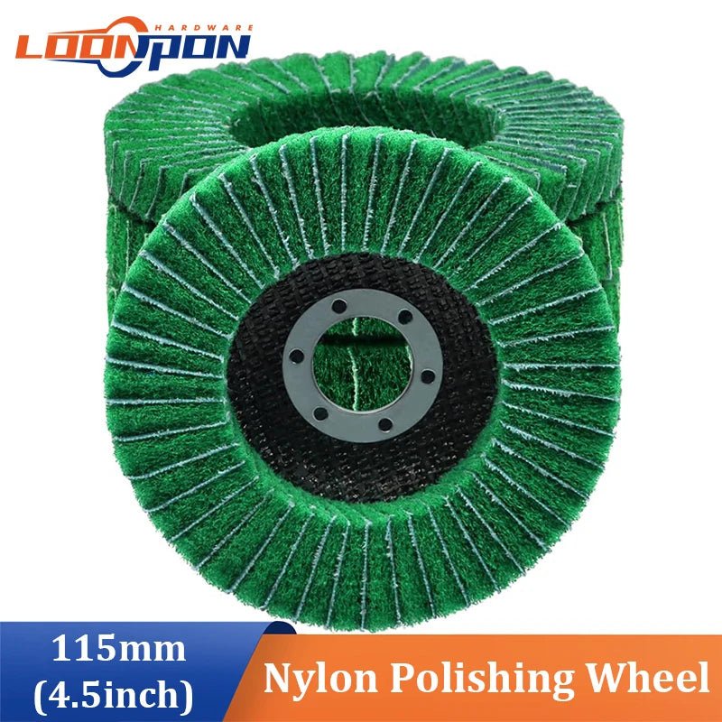 4.5" 115mm Nylon Fiber Flap Polishing Wheel Disc 120 Grit For Angle Grinder For Wood Metal Buffing 1-10Pcs