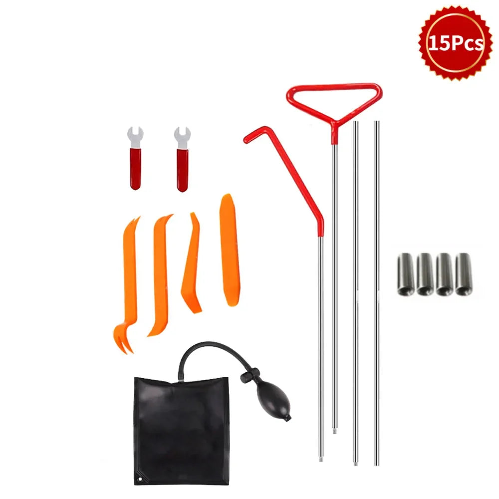 Car Tool Car Window Door Key Anti Lost Kit Inflatable Air Pump Air Wedge Non Marring Wedge with Long Reach Grabber for Car Truck