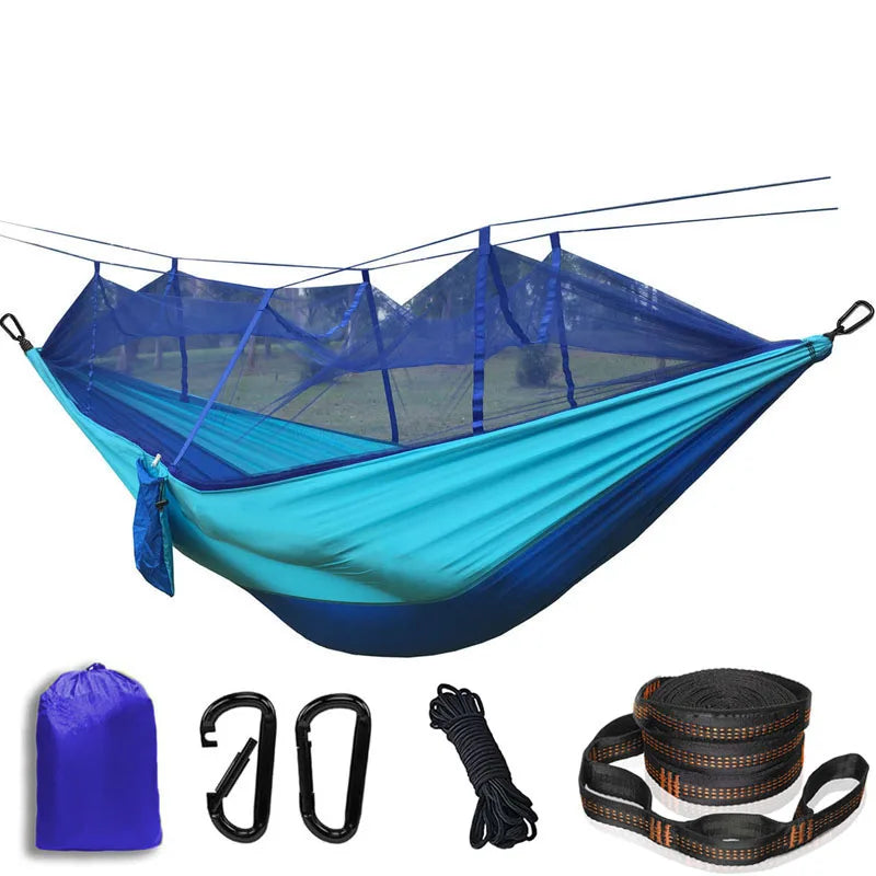 Lightweight Camping hammock with mosquito net Comfortable for Outdoor  Durable breathable 210T parachute nylon material Hammocks