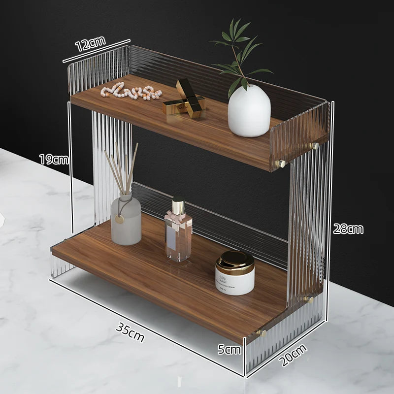 Bathroom Vanity Shelf Cosmetics Shelf Bathroom Vanity Skincare Desktop Storage Box Bathroom Organizer