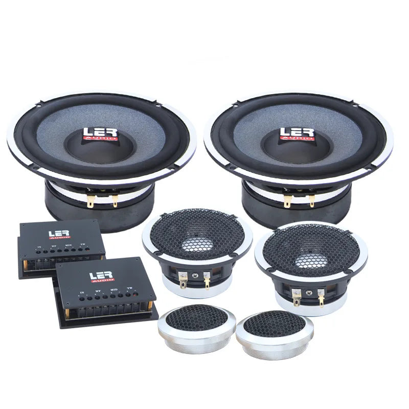 6.5 Inch 3-Way Component Car Speakers - 1.5" Tweeter + 3.5" Midrange for Car Audio Upgrade A-Pillar Mold