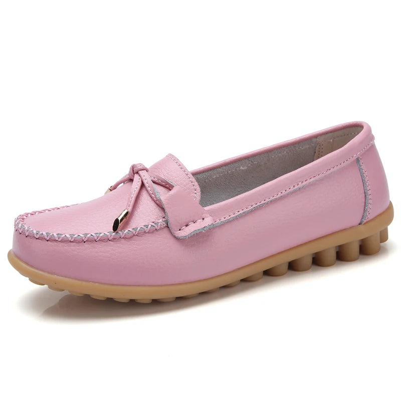 2025 New Woman Flats Shoes Ballet Flat Sneakers Genuine Leather Spring Soft Moccasins Ladies Boat Ballerina Espadrilles Creepers