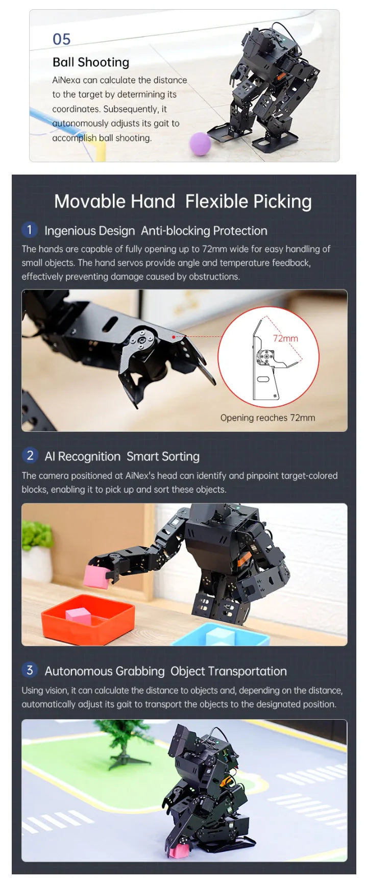 Professional ROS Humanoid Robot for Competition Teaching Kit Based on Raspberry Pi Athletic Robot Kit