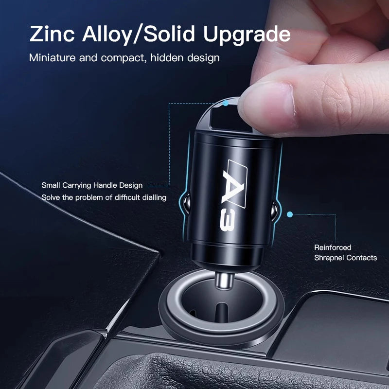 Micro Car Quick Charger Vehicle Cigarette Lighter Convert Plug For Audi A3 A4 A5 A6 A7 A1 A2 A8 Q1 Q2 Q3 Q4 Q5 Q6 Q7 Q8 TT S5 B8