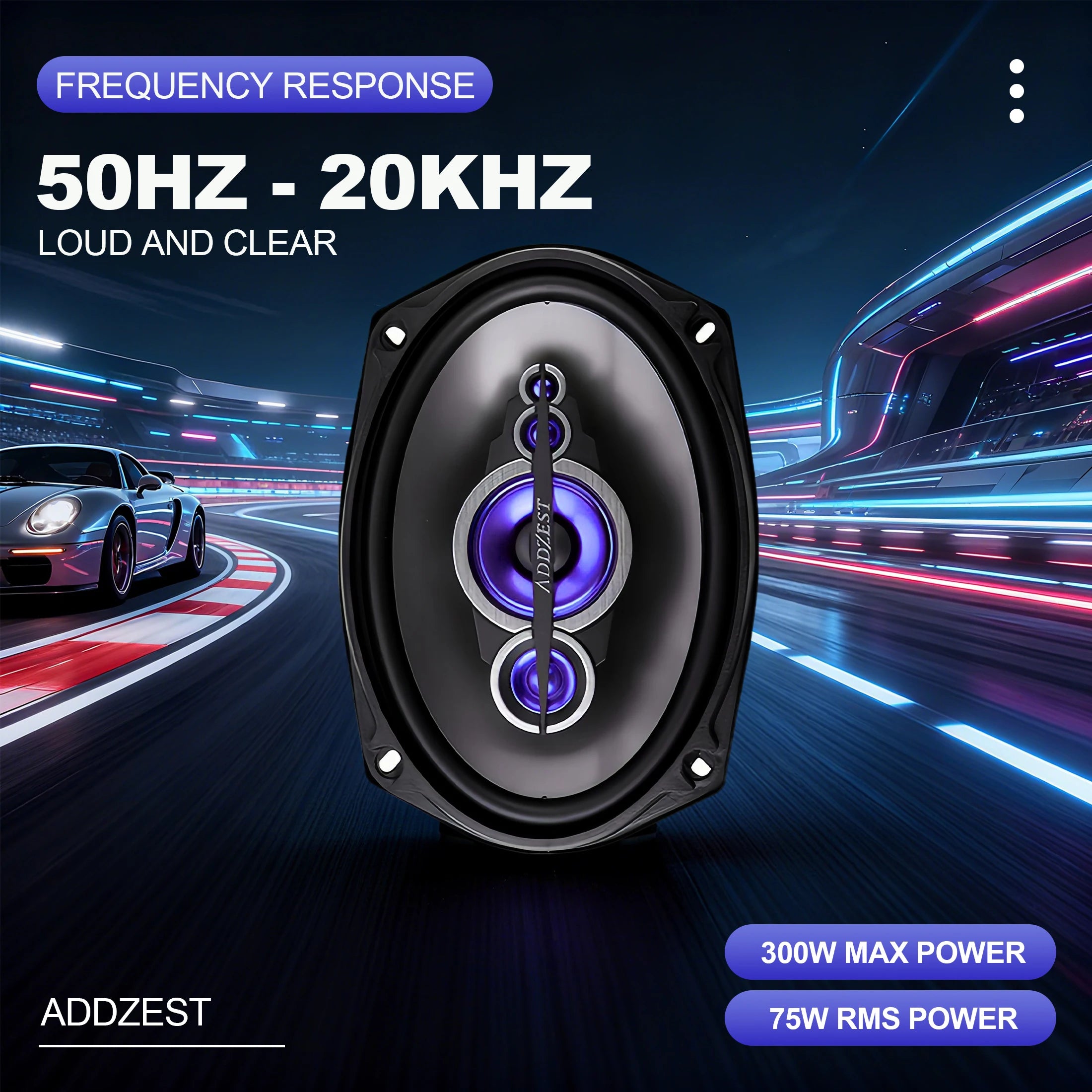 2PCS 6*9" Upgrade Coaxial Car Speakers, 300W Max, 4Ohm, Premium Quality Car Audio Door Speakers,  PEI Tweeter Hybrid Surround