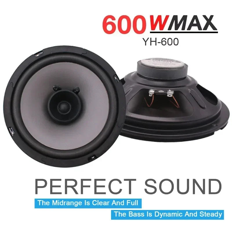 1PC 600W Haut-parleurs Audio Voiture Accessoires Haut-parleur Inclinable Support 6 Pouces 2 Voies Pleine Gamme Fréquence Audio Automobile Musique Haut-parleur Nouveau