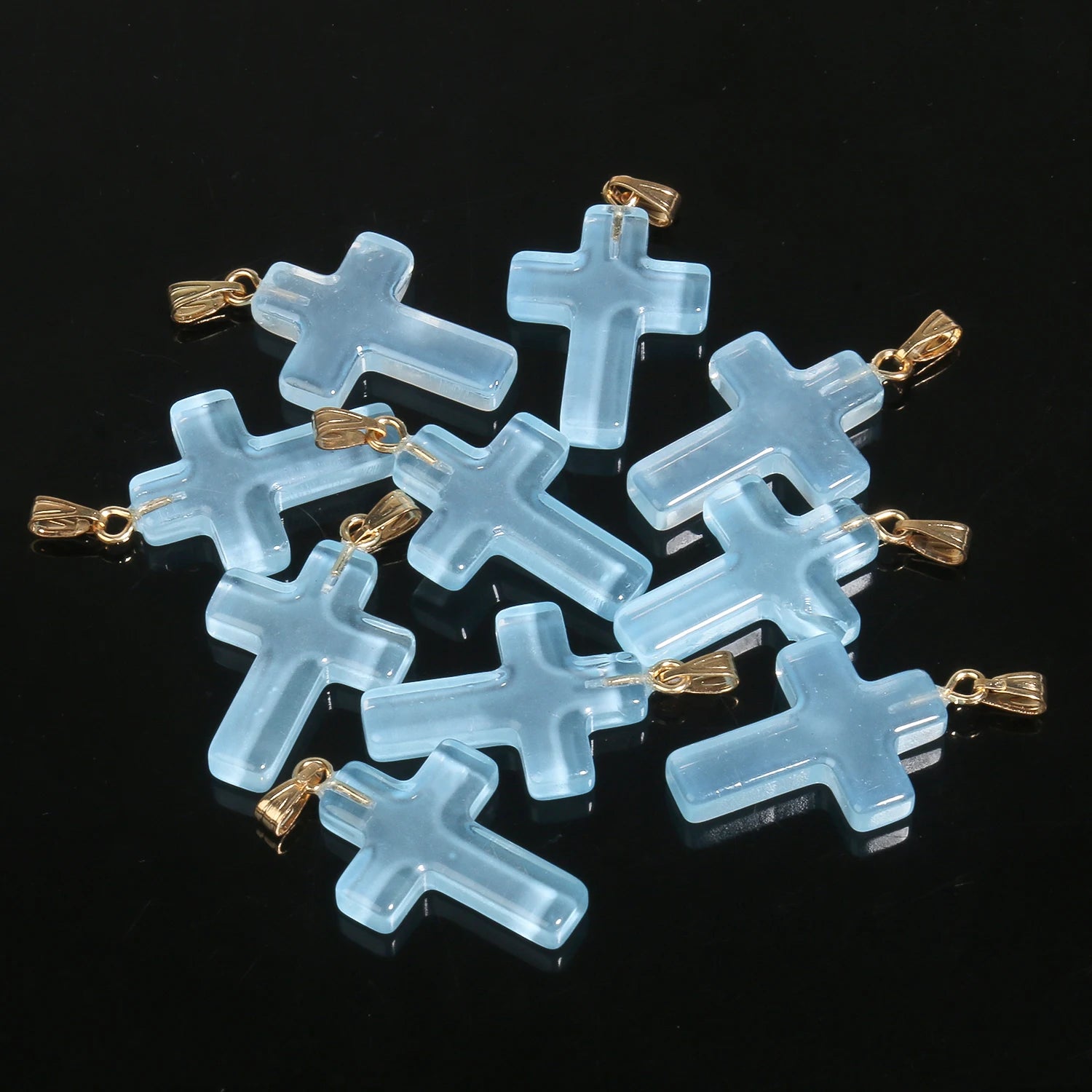 10pcs/lot 18x25mm Cross Lampwork Necklace Bracelet Czech Glass Charms Pendants for Jewelry Making Diy Bracelet Accessories