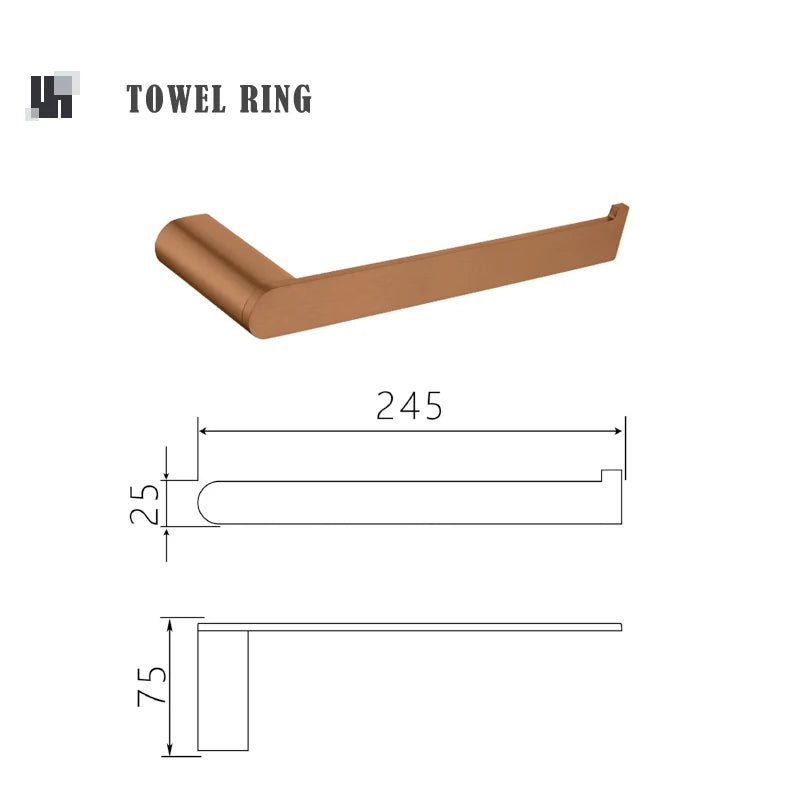 Brushed Rose Gold Storage Rack Towel Bar Tissue Holder Bathrobe Hook Cup Holder Toilet Brush Soap Dish Bathroom Accessories