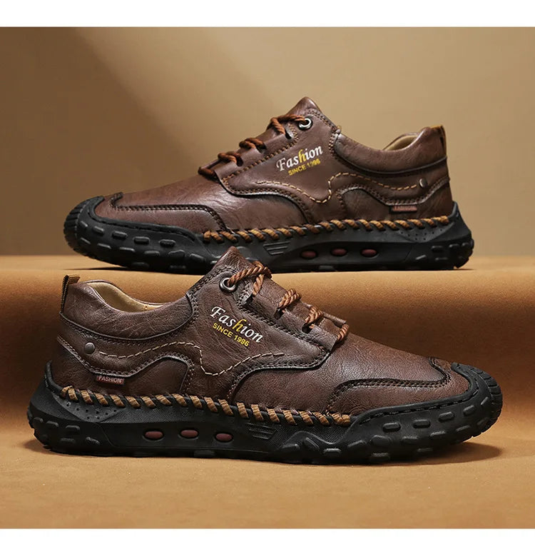 New Genuine Leather Mens Casual Shoes Fashion Lace Up Business Oxford Shoes for Men Outdoor Walking Sport Shoes Tennis Masculino
