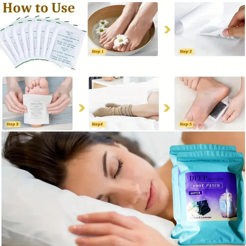 100/150/200pcs Bamboo Foot Pads with Vitamin C & Ginger Powder Deep Cleansing, Natural Foot Care Essentials, Gift for Parents