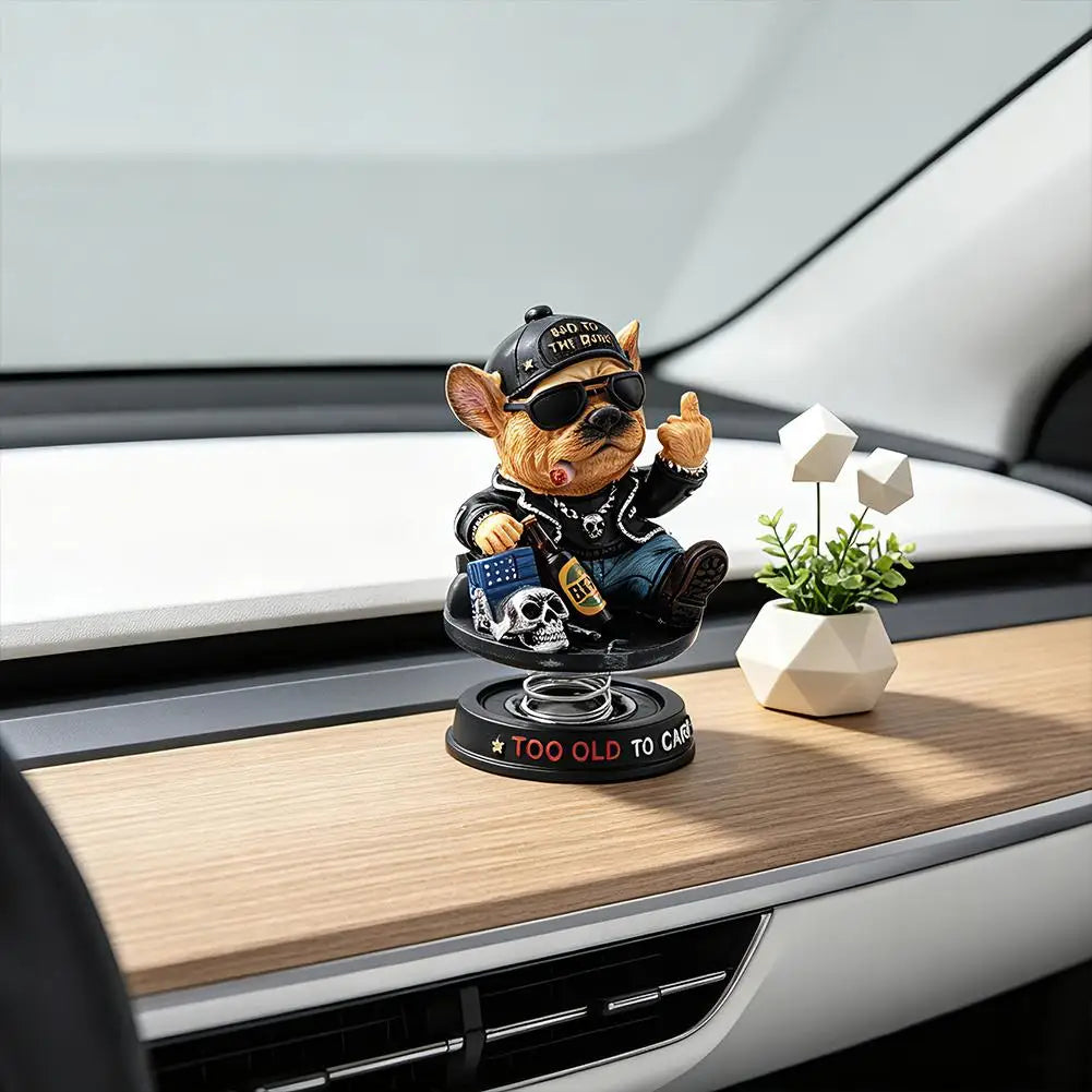 Wear-resistant Bulldog Car Ornaments Feel Comfortable Resin Material Car Dashboard Decoration Car Accessories Interior Decor