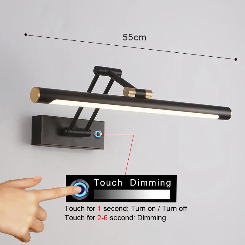 Mirror Light LED Wall Lamp Modern Bathroom Wall Light 43cm 58cm AC85 - 265V Indoor Lighting Bedroom Wall Sconces Light Fixtures