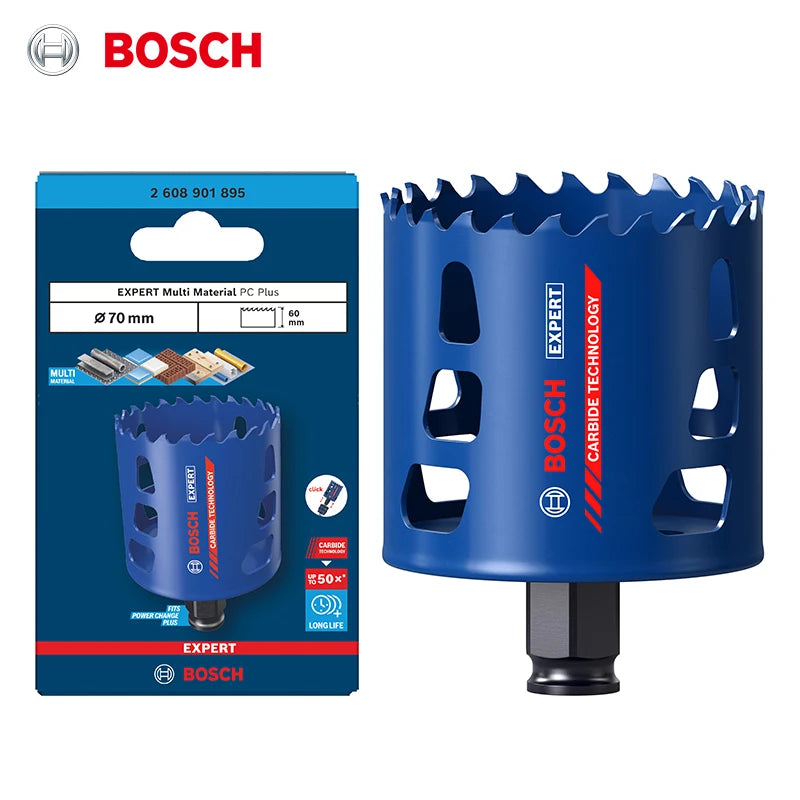Bosch 1x Scie cloche Expert Professional pour matériaux durs, kit de démarrage pour bois et métal, diamètre 20mm-70mm
