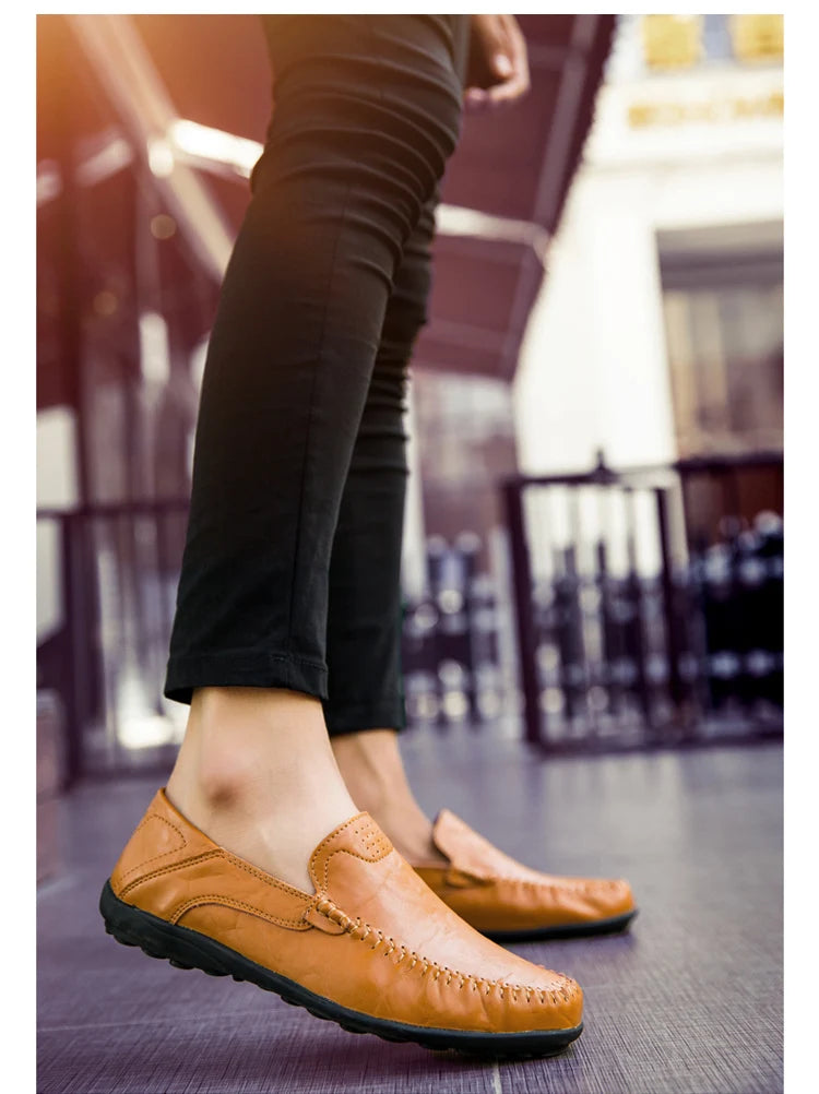 Genuine Leather Men Shoes Casual Italian Mens Loafers Moccasins Luxury Brand Formal Slip on Male Boat Shoes Zapatos De Hombre