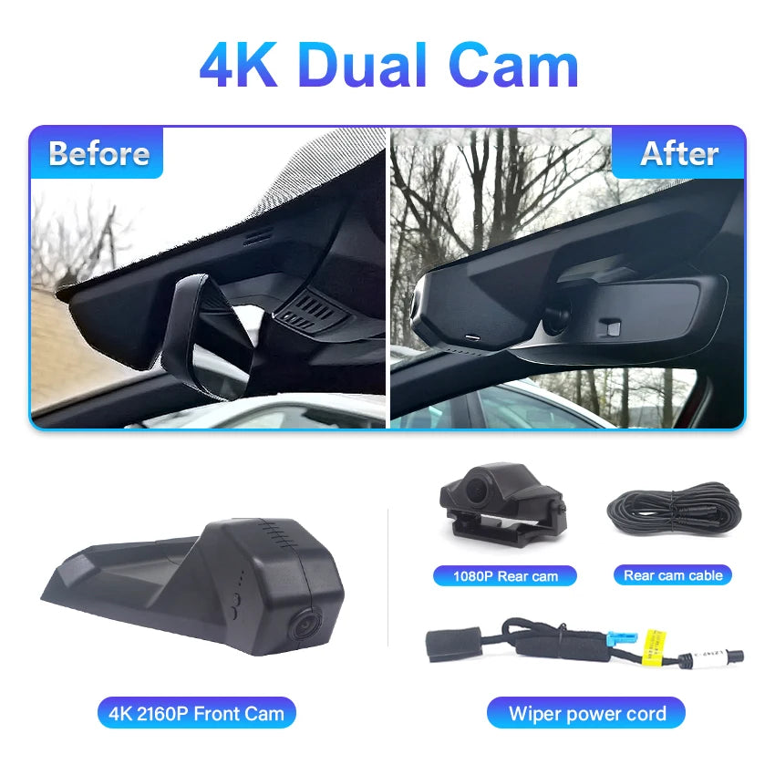 Dashcam for Peugeot 5008 3008 4008,Dvr for Citroen C5 Aircross,Camera Recorder for DS7,Plug and Play Dash Cam 4K for Car