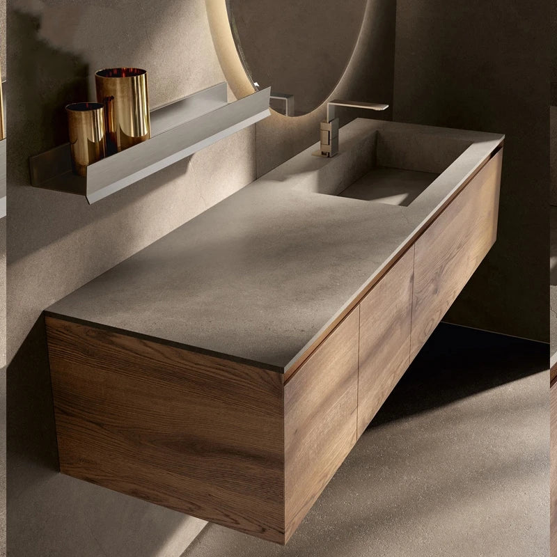 Customized Simple Design Wall Mount Bathroom Vanity Cabinets Bathroom Cabinet Vanity with Mirror and Basin