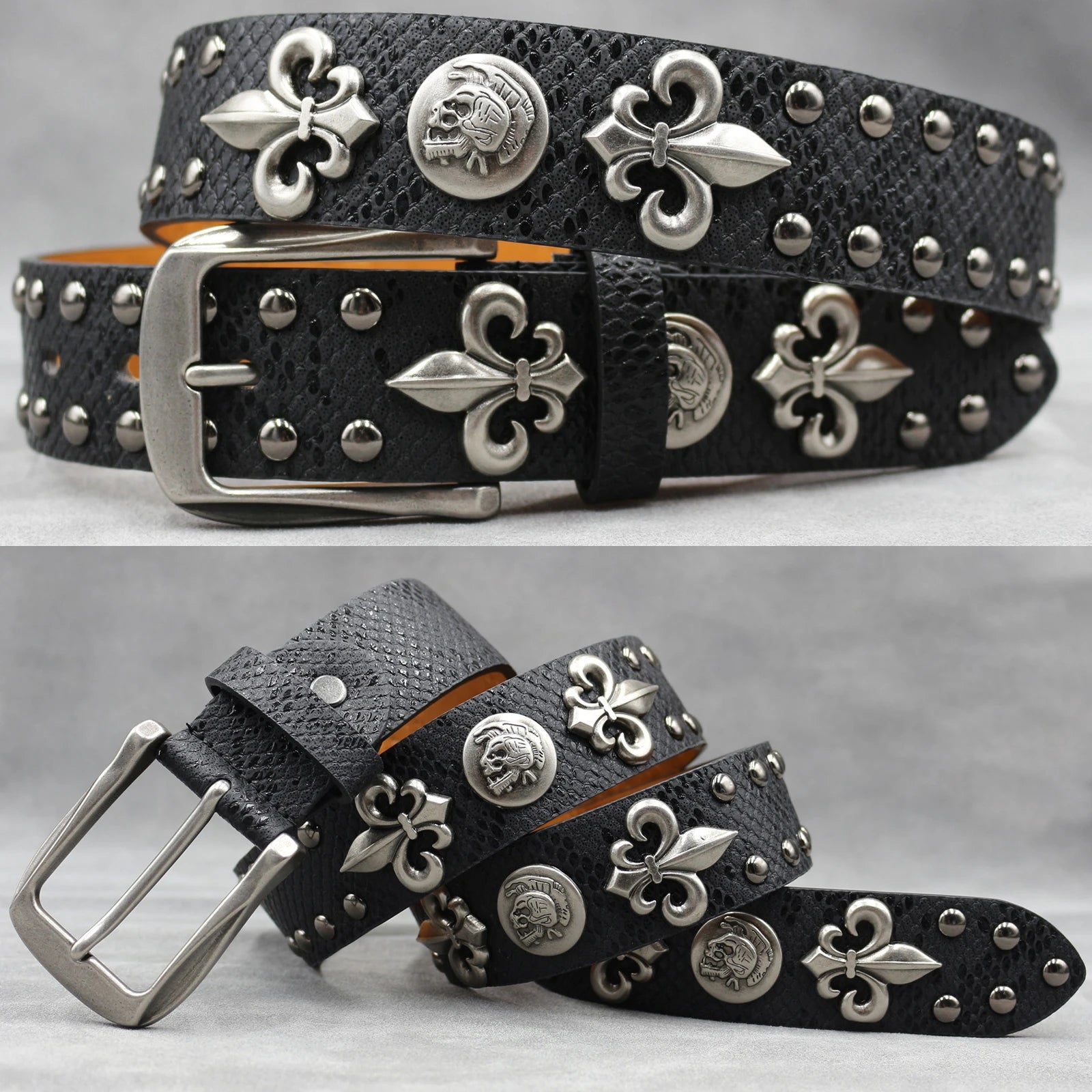 Rivet PU  Leather men's belt Fashion alloy belts Buckle luxury brand jeans belts for men business belt female belt