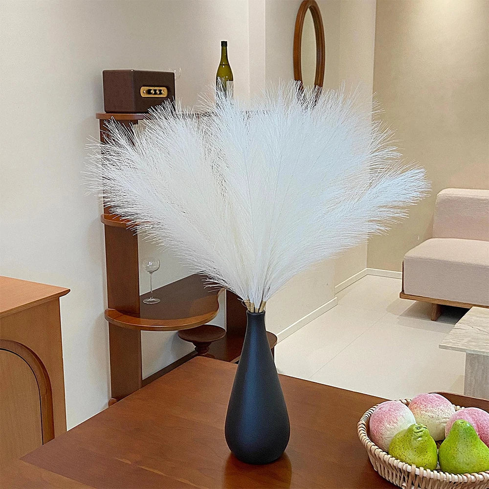 55cm 10pcs Artificial Pampas Grass Bouquet Fake Flower for Wedding Decor Garden Decoration DIY Outdoor Simulation Plant Reed