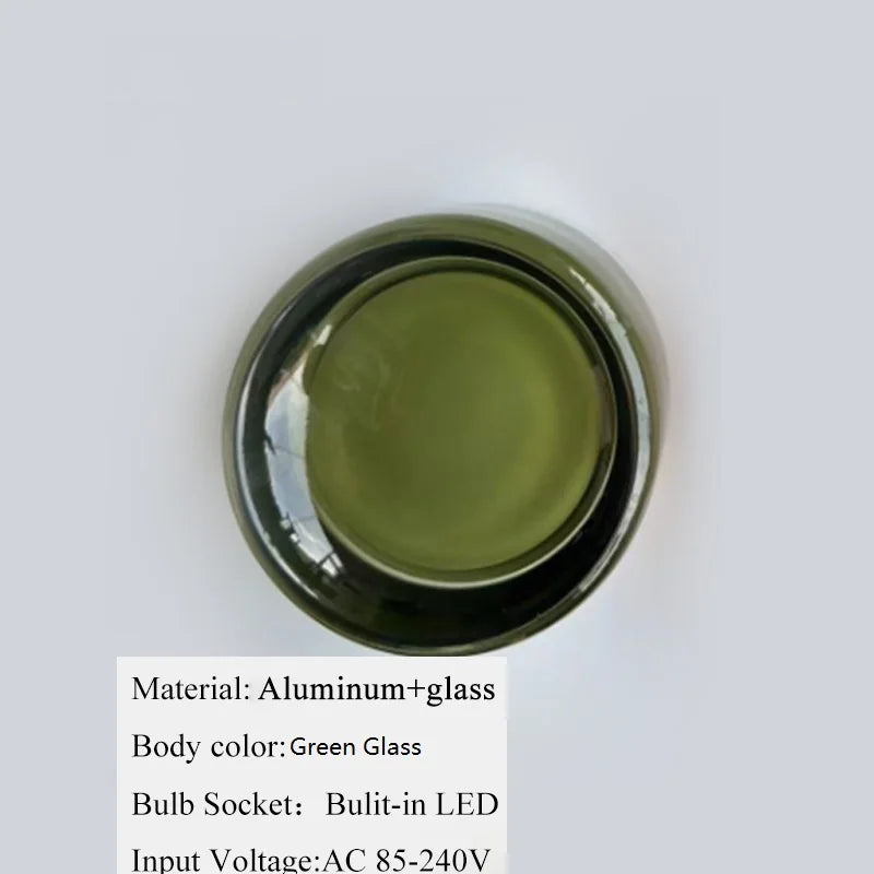 IWHD Round Glass LED Wall Lamp Sconce 4 Colors Bedroom Living Room Waterproof Stair Bathroom Mirror Light Modern Wandlamp