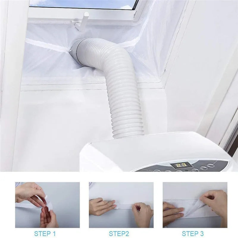 Universal Air Lock Window Seal Cloth Plate 3 4 5m Hot Airs Stop Conditioner Outlet Window Sealing Kit for Mobile Air Conditioner