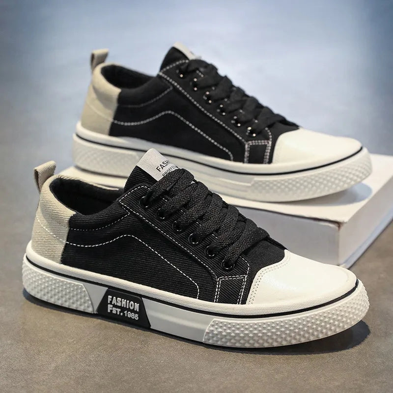 2025 Men's Canvas Shoes Outdoor Fashion Skateboard Shoes for Men Comfor Non-Slip Casual Sneakers Breathable Men Walking Shoes