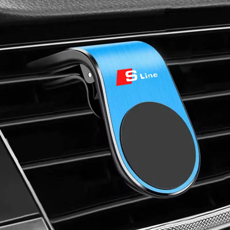 Car Magnetic L-shaped GPS Phone Holder Air Outlet Clip For Audi Q7 Q3 Q5 R8TT S5 S6 RS Sline Quattro A4 A5 A6 RS4 S3 RS5 RS6 RS7