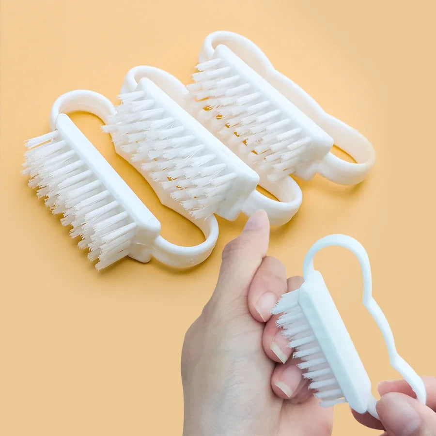5Pcs Plastic Nail Brushes Hand Scrubbing Cleaning Brush Dust Cleaner Nail Art Manicure Soft Remover Tools