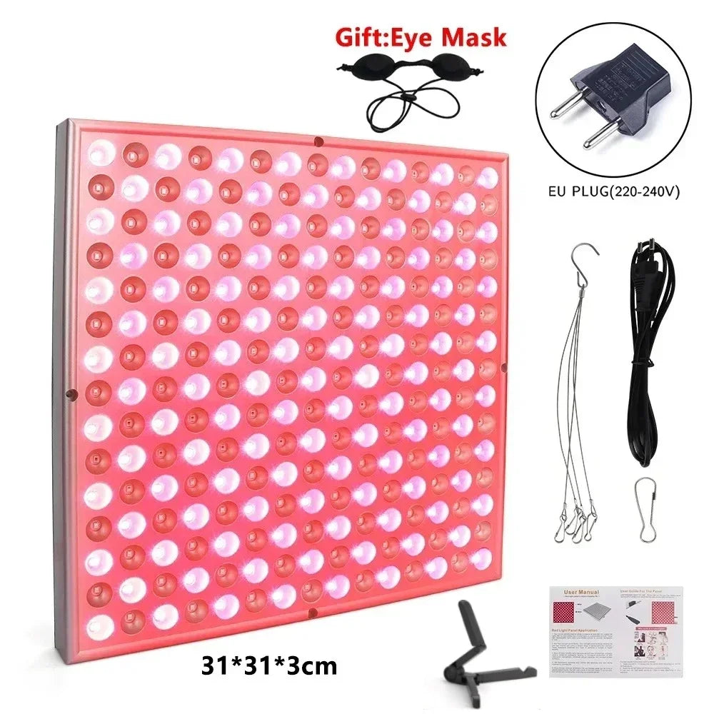 LED Red Light Therapy Panel Lamp for Facial Anti Aging Skin Care Beauty 225 LED Light Body Pain Relief Physical Therapy Tools