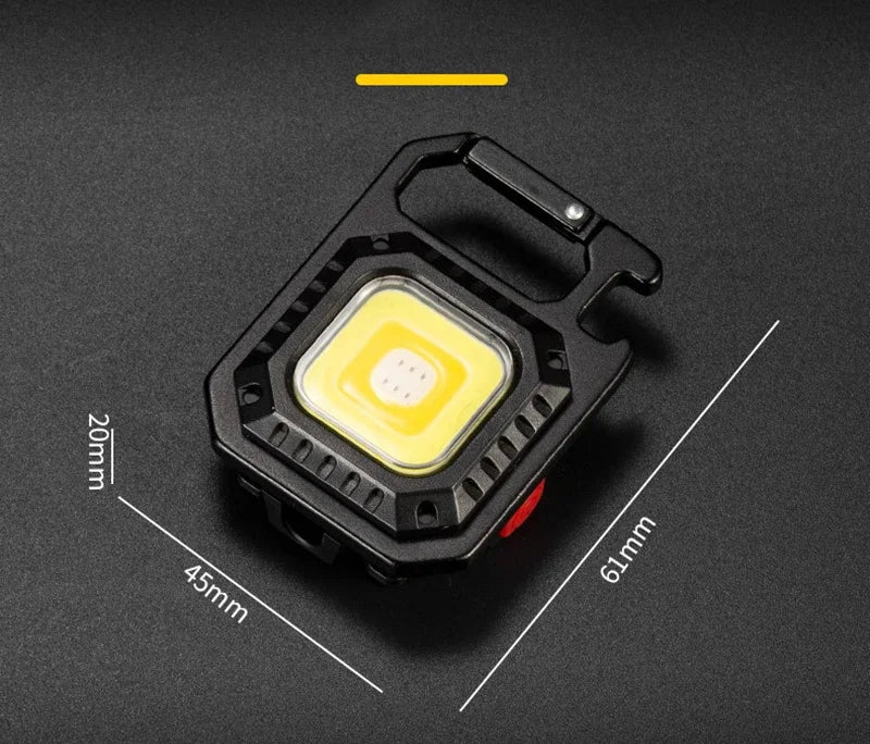 Mini LED Flashlight Magnetic COB Outdoor Camping Pocket Work Light 800 Lumens USB Rechargeable 7 Modes Spotlights