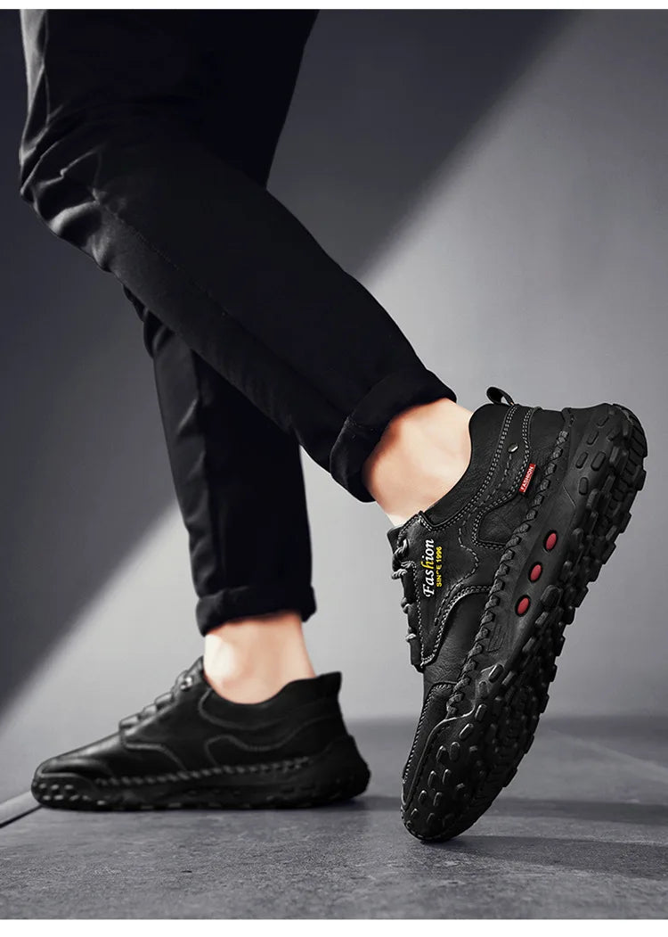 New Genuine Leather Mens Casual Shoes Fashion Lace Up Business Oxford Shoes for Men Outdoor Walking Sport Shoes Tennis Masculino