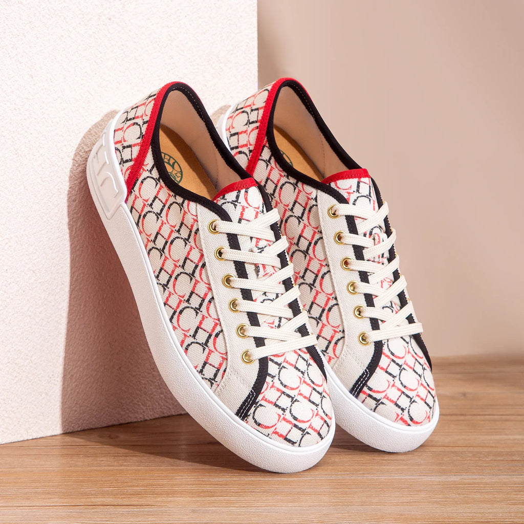 C-H Women's Casual Shoes  Autumn New Comfortable Canvas Shoes Skeleton Correction Woman Walking Shoes