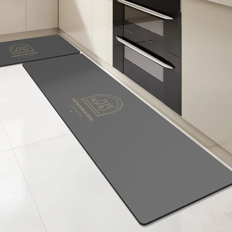 Kitchen Floor Mat Waterproof Oil-proof Carpet Pvc Leather Non-slip Foot Mats Solid Color Long Rug שטיח למטבח Alfombras
